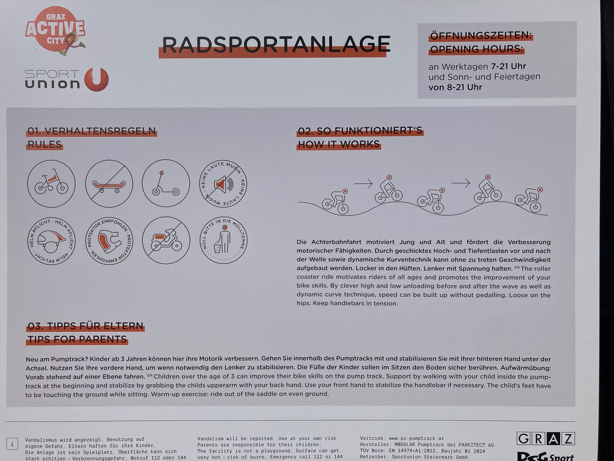 Tafel © Sportamt/Liebmann Tafel