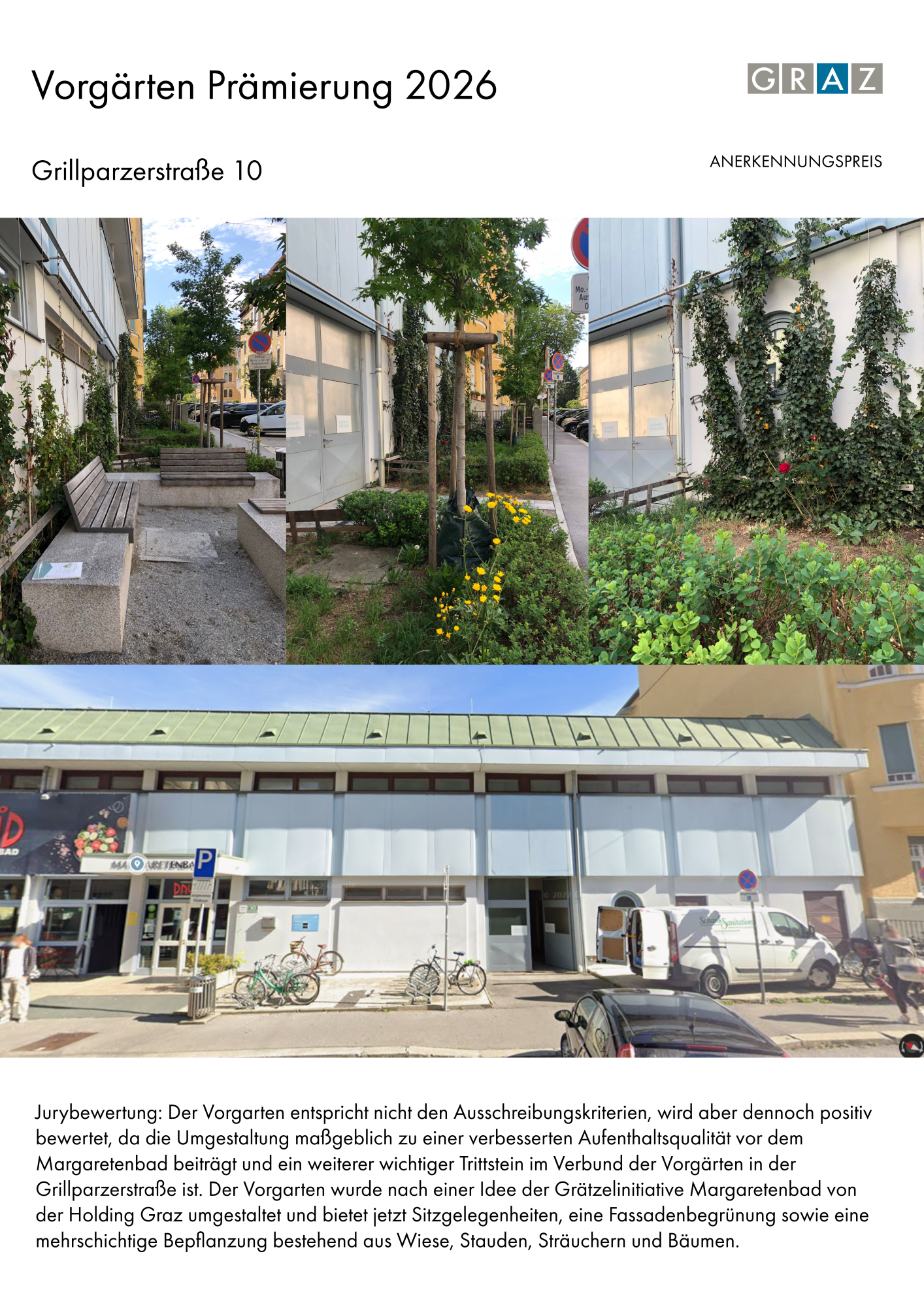 Anerkennungspreis © Stadt Graz Anerkennungspreis