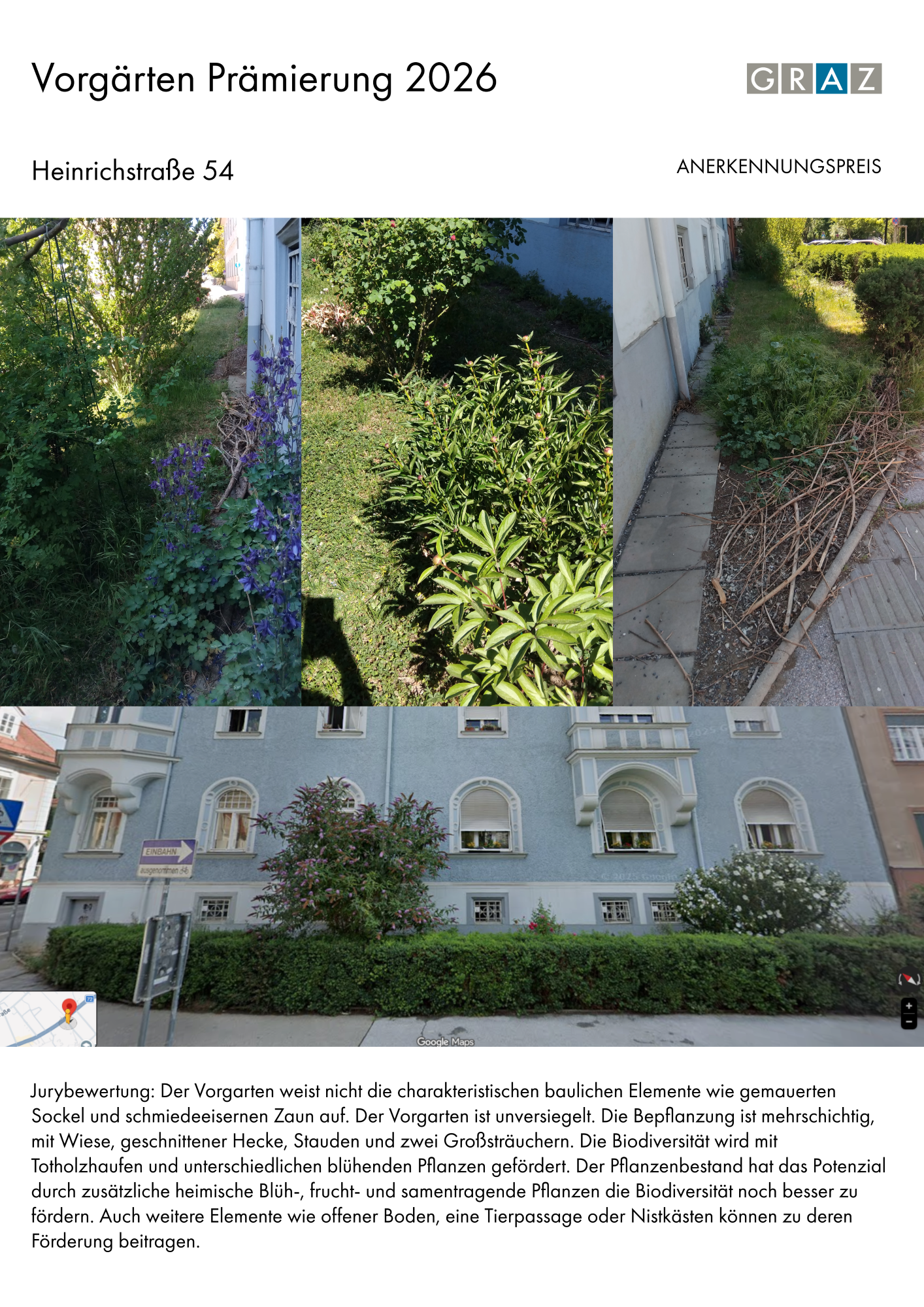 Anerkennungspreis © Stadt Graz Anerkennungspreis