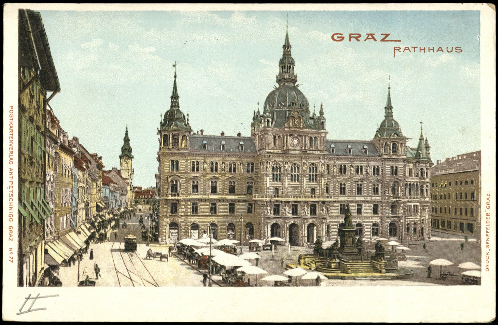 Graz, Rathaus; vor 1907; Österreichische Nationalbibliothek. Ansichtskarten online. httpdata.onb.ac.atAKONAK024_328