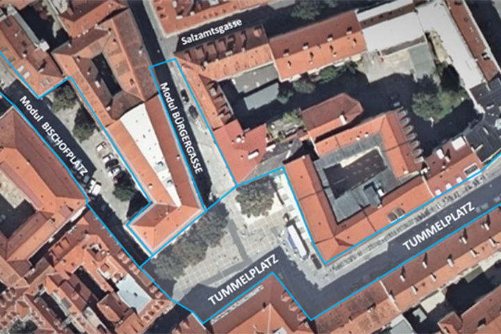 Tummelplatz Luftbild © Stadt Graz/Stadtvermessung Tummelplatz Luftbild