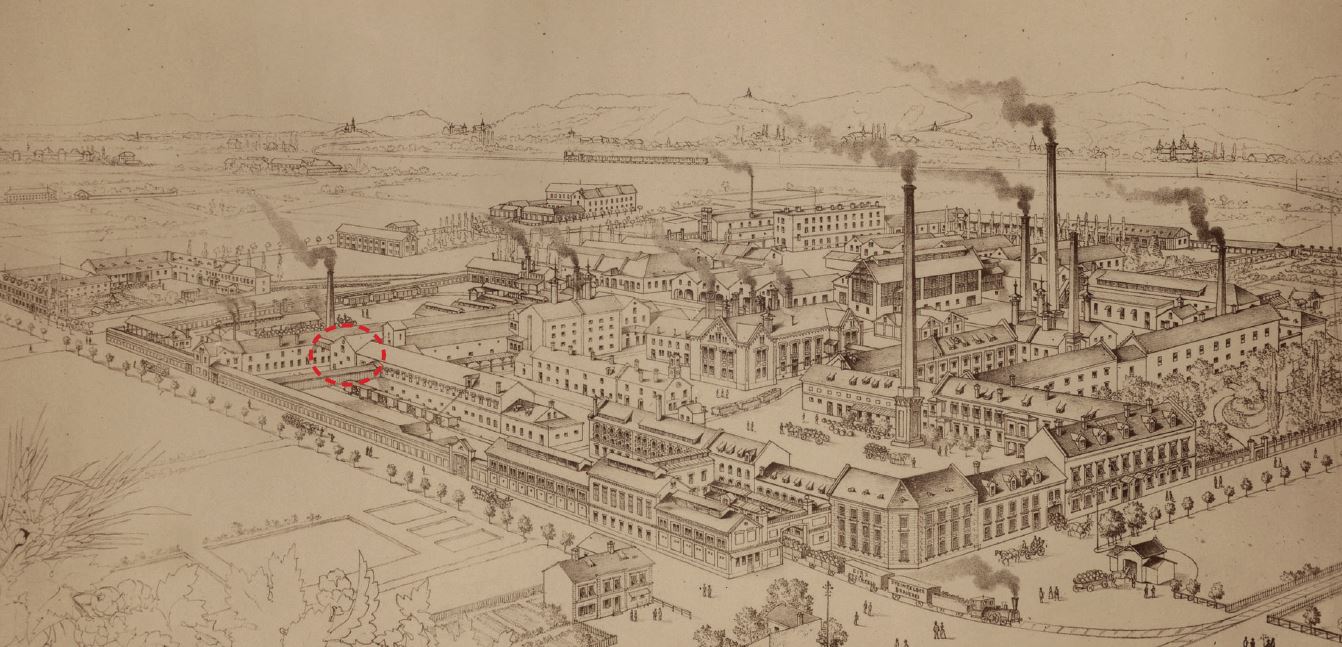 Die Karte der Brauerei der Brüder Reininghaus im Jahr 1894 zeigt den historischen Standort der Tennenmälzerei