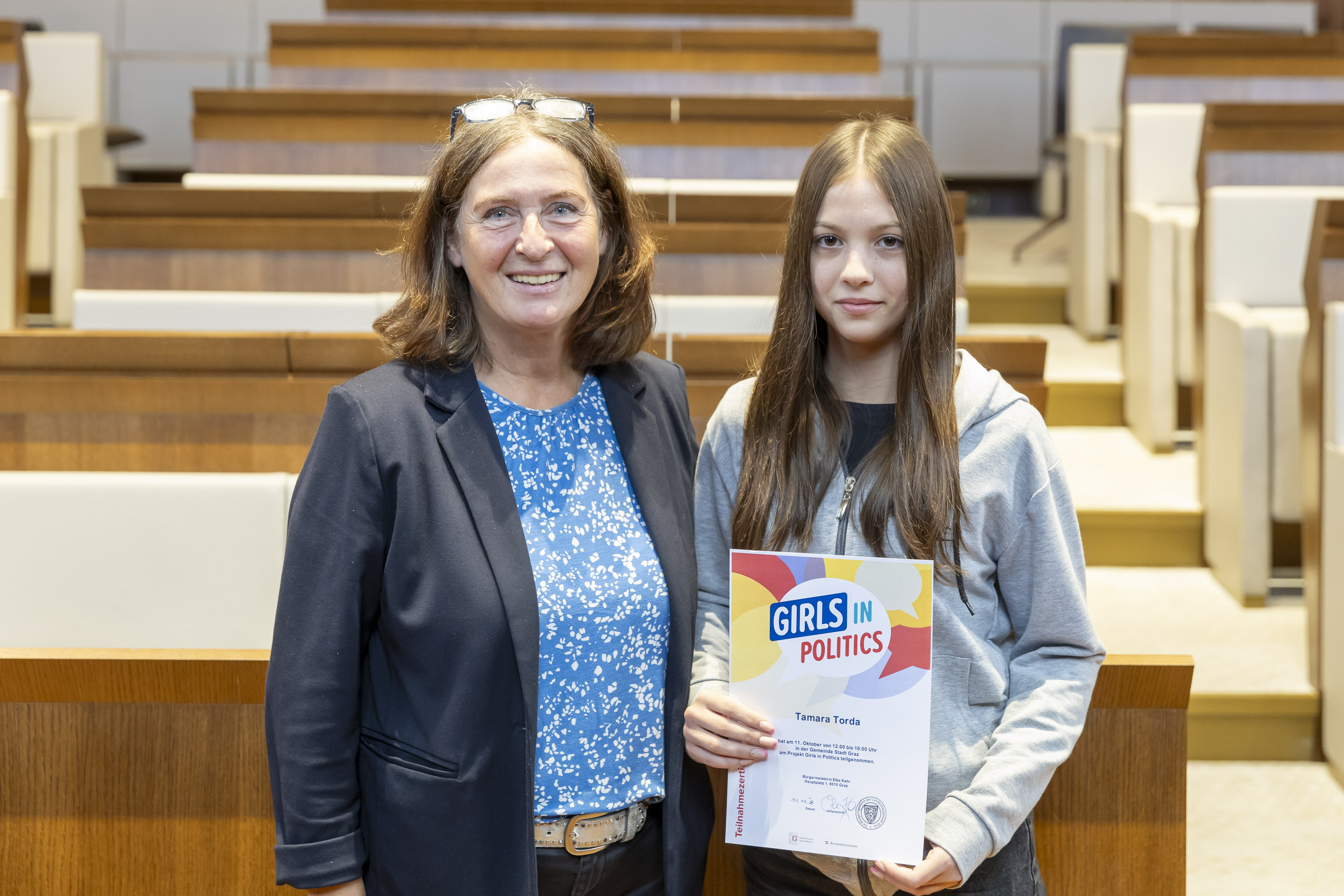 Impressionen des Besuchs der Schülerinnen der Polytechnischen Schule Webling.