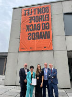 Die Heidelberger Bürgeremeisterin Stefanie Jansen (2.v.li.) mit Danijel Cubelic (ECCAR), Alexandra Stocker und Klaus Starl (ETC Graz) sowie Benedetto Zacchiroli (ECCAR President, City of Bologna),