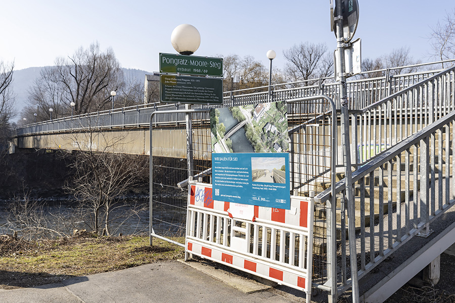 Neue Infotafeln geben Auskunft über aktuelle Schritte zum Projekt. © Stadt Graz/Fischer Neue Infotafeln geben Auskunft über aktuelle Schritte zum Projekt.