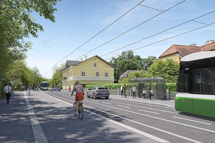 Linie 1-Hilmteichstraße © Stadt Graz/Umweltconsulting Linie 1-Hilmteichstraße