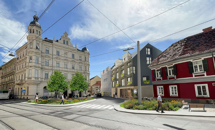 Mehr Grün und Sicherheit: Kreuzung Dietrichsteinplatz/Schörgelgasse